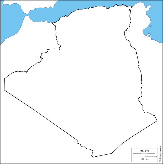 كيفية رسم خريطة الجزائر - خريطه الجزائر الصماء 9589 2